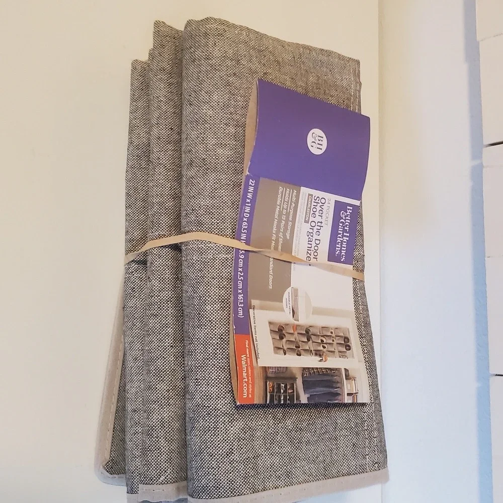 Better Homes & Gardens 24 Pocket Over the Door Shoe Organizer Charleston Gray